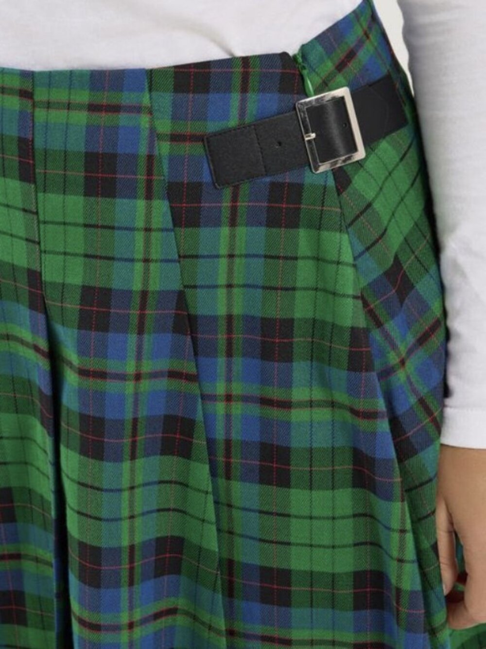 NWT PixieGirl Petite Green & Blue Check Midi Skirt in 2P - Picture 4 of 5